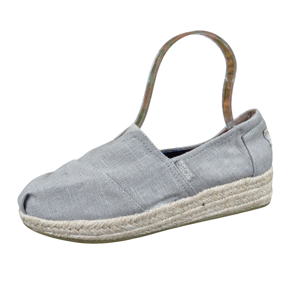 Skechers BOBS Highlights High‎ Jinx Women Espadrille Wedge 6.5 Summer Taupe Grey